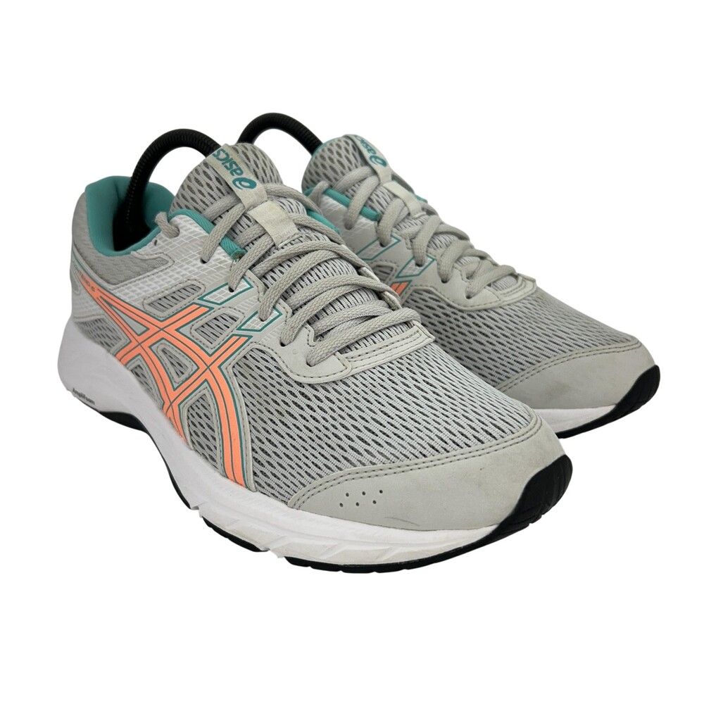 ASICS GEL-Contend 6 Shoes Womens Size 9.5 Gray Teal Running Sneakers 1012A570